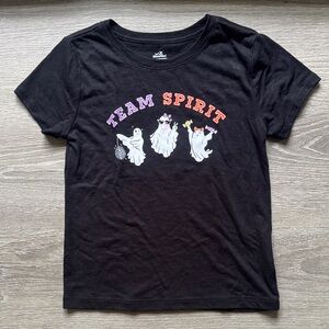 Kids Black Tee with Ghost Print